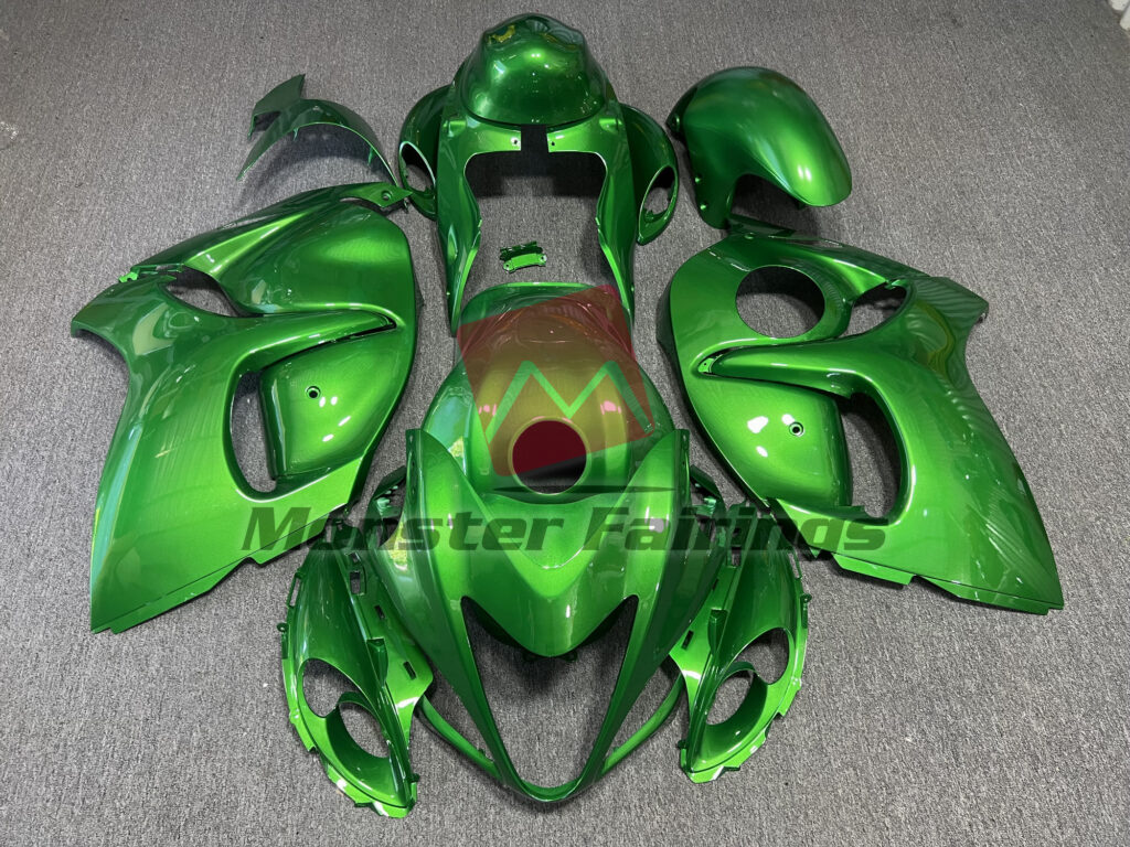Suzuki GSXR 1300 2008 - 2020 Gloss Green Plain ABS fairings - custom motorcycle bodywork kit by Monster Fairings