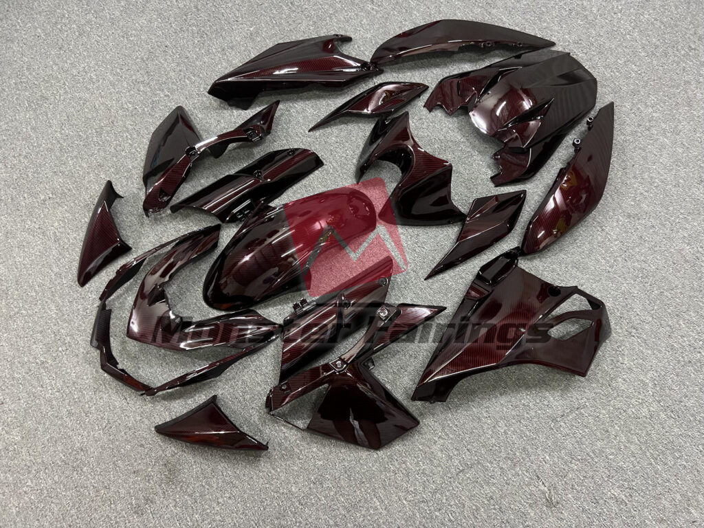Gloss Red Carbon Fiber Style ABS fairings for Kawasaki Z1000 2010 - 2013 - premium OEM fit kit by Monster Fairings