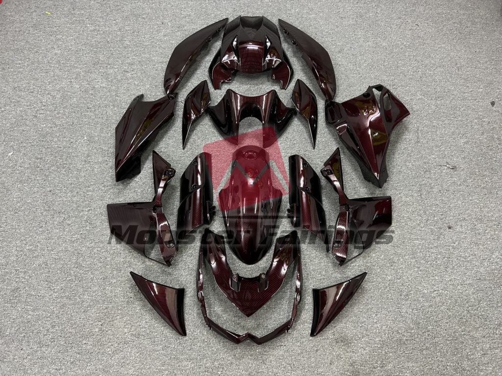 Kawasaki Z1000 2010 - 2013 Gloss Red Carbon Fiber Style ABS fairings - custom motorcycle bodywork kit by Monster Fairings