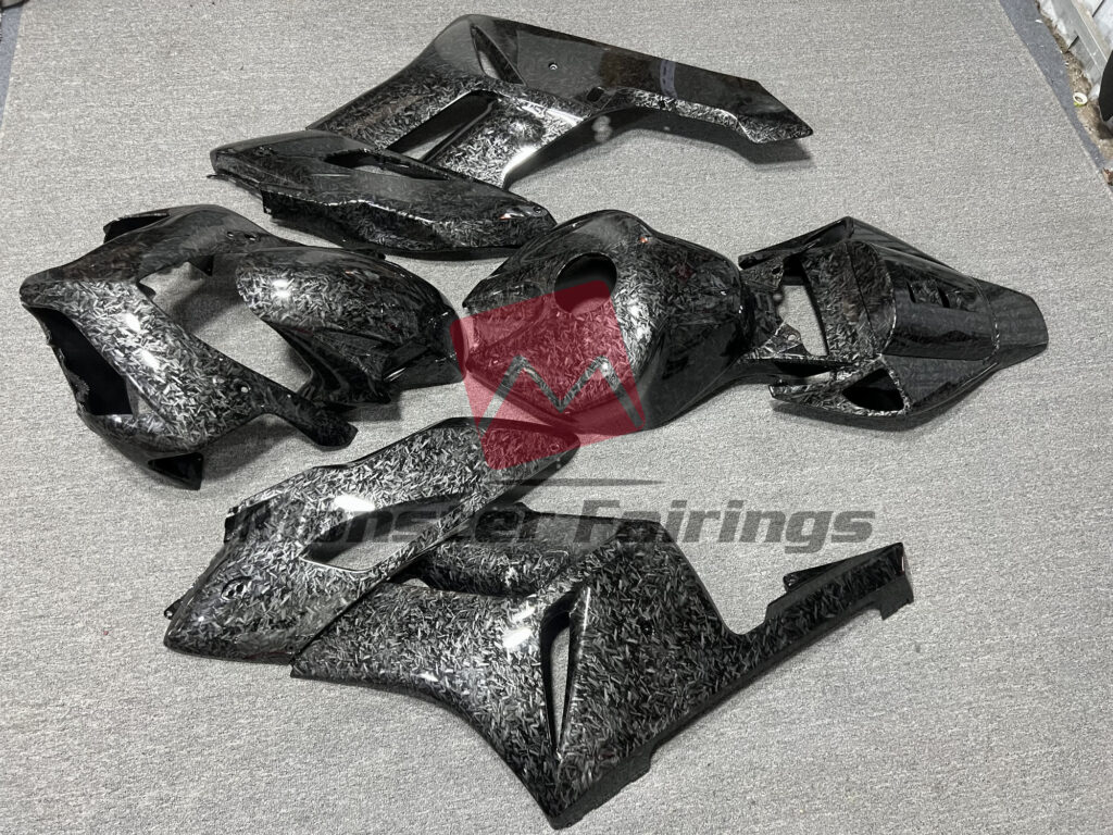 2004 - 2005 Honda CBR1000RR Gloss Forged Carbon Fiber Style fairing set - ABS injection, custom painted by Monster Fairings