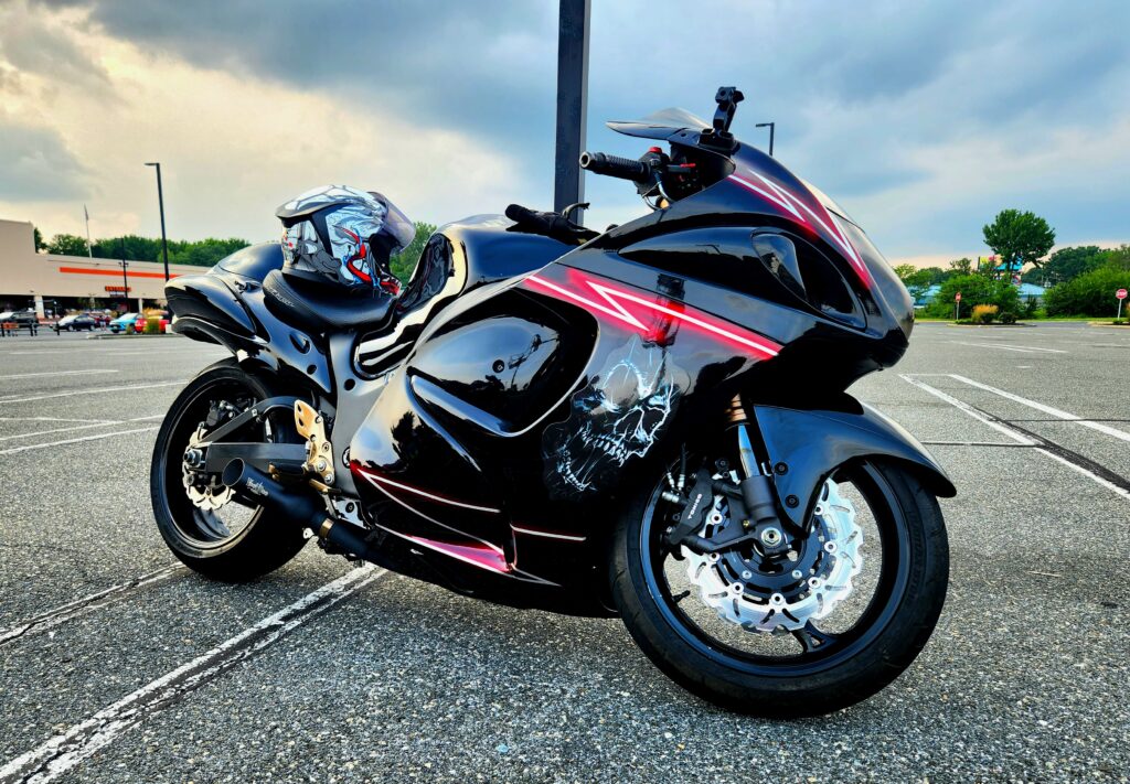 Monster Fairings ABS fairing kit for Suzuki GSXR 1300 2008 - 2020 - Red Lighting Skull, precise OEM fit