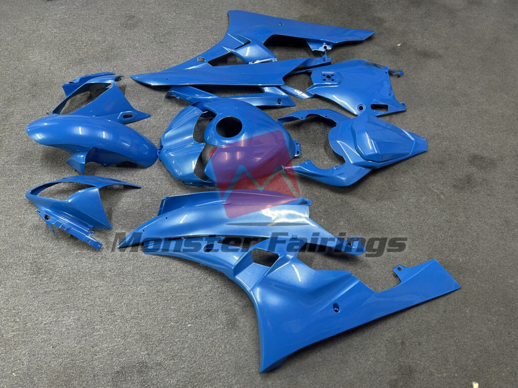 2006 - 2007 Yamaha R6 Gloss Blue fairing set - ABS injection, custom painted by Monster Fairings