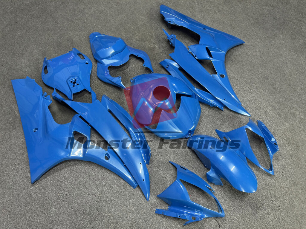 Yamaha R6 custom ABS fairings 2006 - 2007 in Gloss Blue - durable replacement kit, Monster Fairings