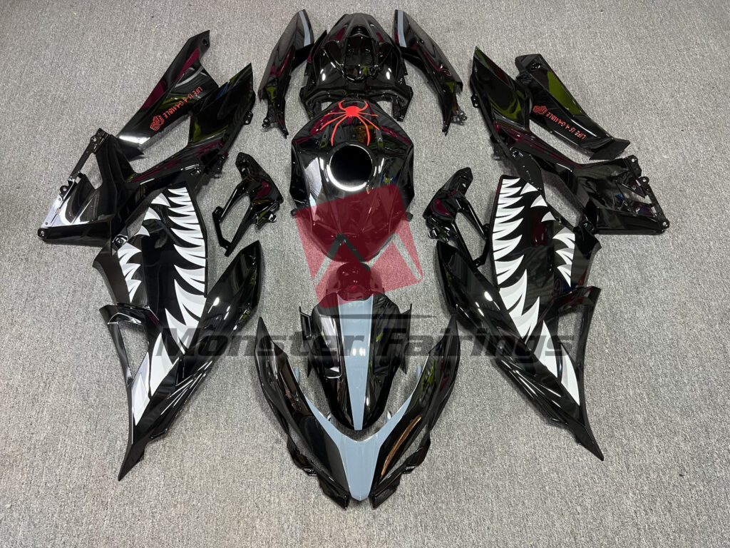 Kawasaki Ninja 400 2018 - 2024 Black Venom ABS fairings - custom motorcycle bodywork kit by Monster Fairings