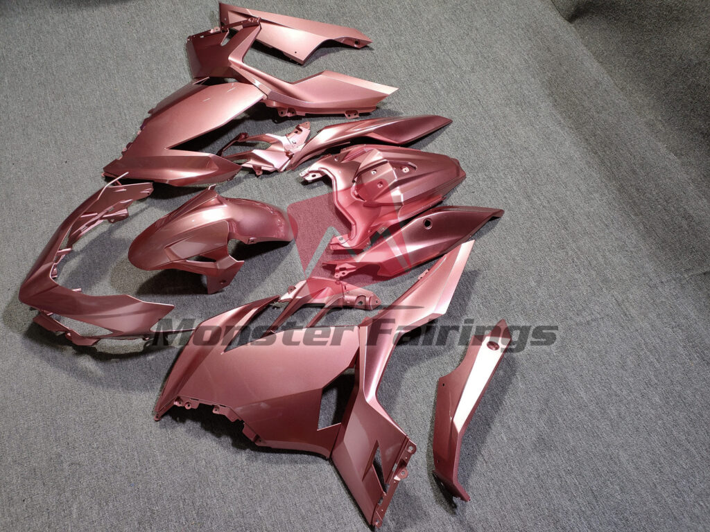 2018 - 2024 Kawasaki Ninja 400 Gloss Rose Gold fairing set - ABS injection, custom painted by Monster Fairings