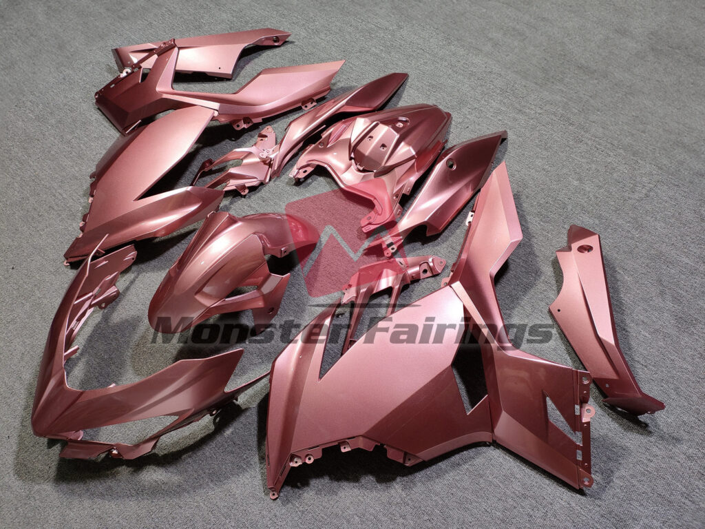 Gloss Rose Gold ABS fairings for Kawasaki Ninja 400 2018 - 2024 - premium OEM fit kit by Monster Fairings