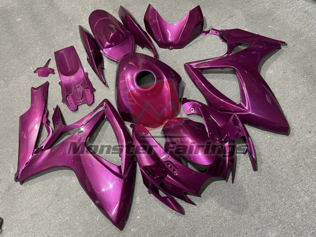 Suzuki GSXR 600 - 750 custom ABS fairings 2006 - 2007 in Gloss Purple - durable replacement kit, Monster Fairings