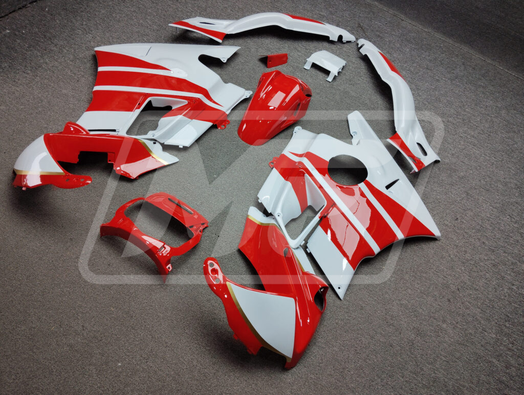 Gloss Red & and White with Gold ABS fairings for Honda CBR600 F2 1991 - 1994 - premium OEM fit kit by Monster Fairings