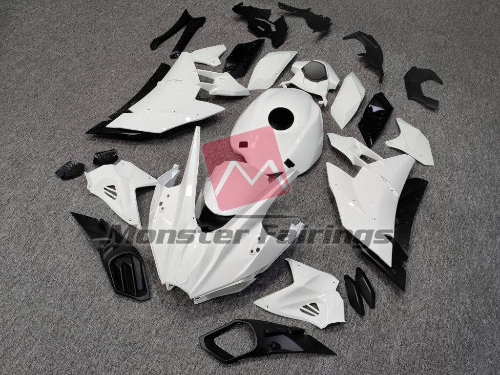 Kawasaki Ninja H2 custom ABS fairings 2015 - 2025 in Gloss White - durable replacement kit, Monster Fairings