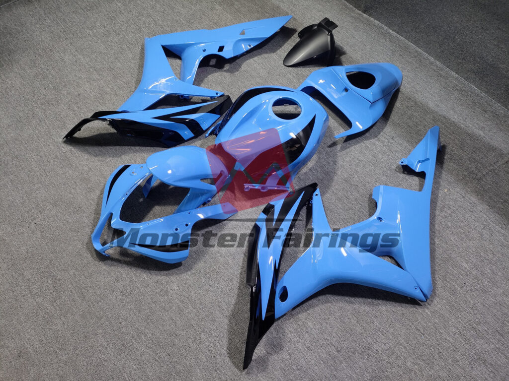 Gloss Light Blue Black ABS fairings for Honda CBR600RR 2007 - 2008 - premium OEM fit kit by Monster Fairings