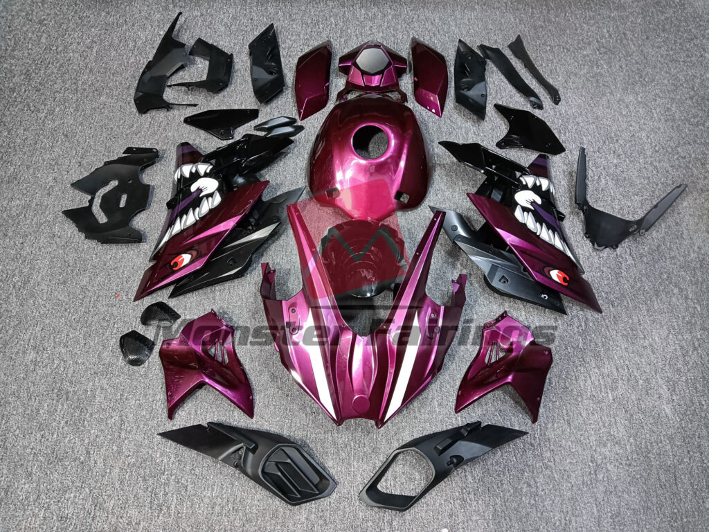 Kawasaki Ninja H2 2015 - 2025 Gloss Purple Shark ABS fairings - custom motorcycle bodywork kit by Monster Fairings