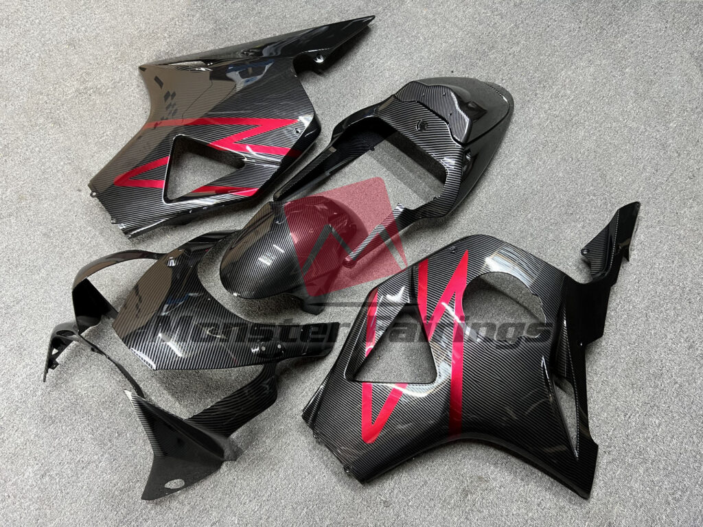 Carbon Fiber Style with Electric Red ABS fairings for Honda CBR954RR 2002 - 2003 - premium OEM fit kit by Monster Fairings