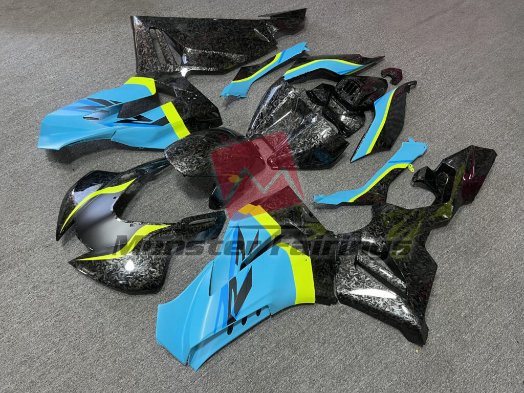 Forged Carbon Fiber Style with Matte Tiffany Blue ABS fairings for Honda CBR1000RR - R SP 2020 - 2023 - premium OEM fit kit by Monster Fairings