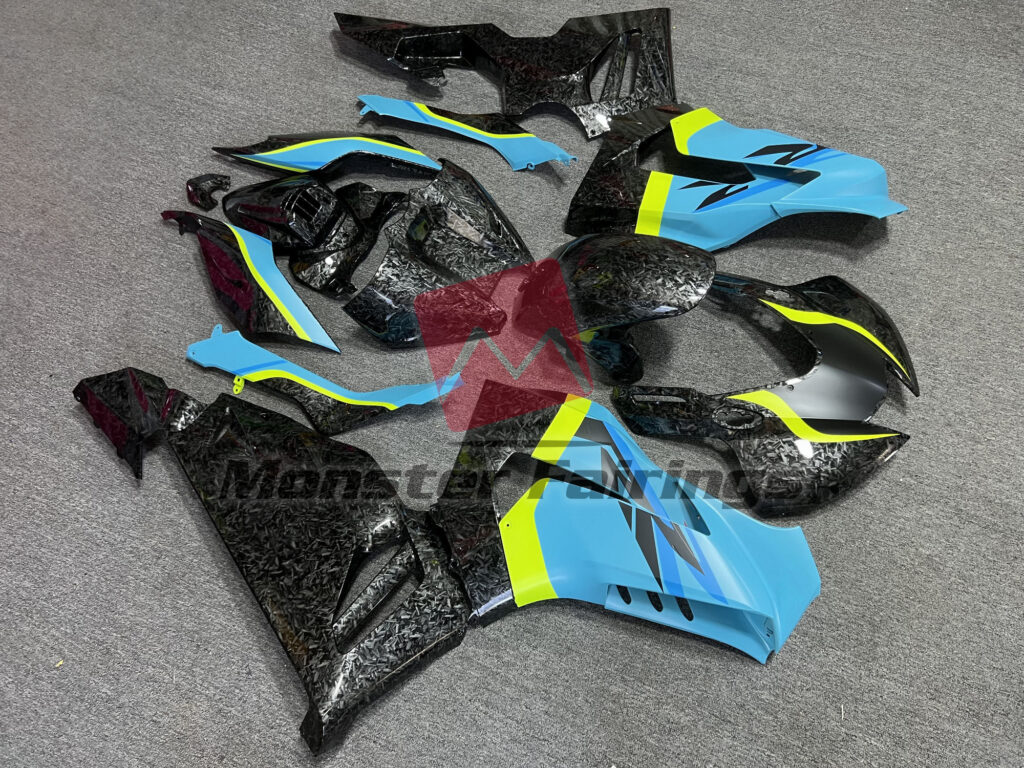 Honda CBR1000RR - R SP custom ABS fairings 2020 - 2023 in Forged Carbon Fiber Style with Matte Tiffany Blue - durable replacement kit, Monster Fairings