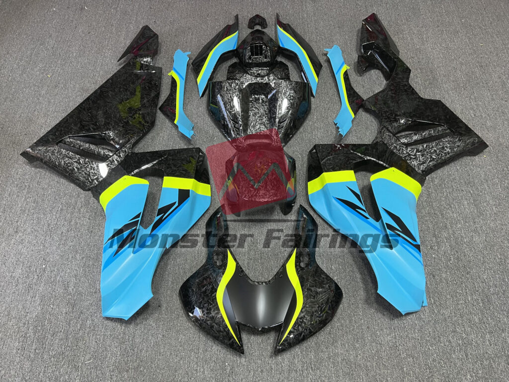 Honda CBR1000RR - R SP 2020 - 2023 Forged Carbon Fiber Style with Matte Tiffany Blue ABS fairings - custom motorcycle bodywork kit by Monster Fairings