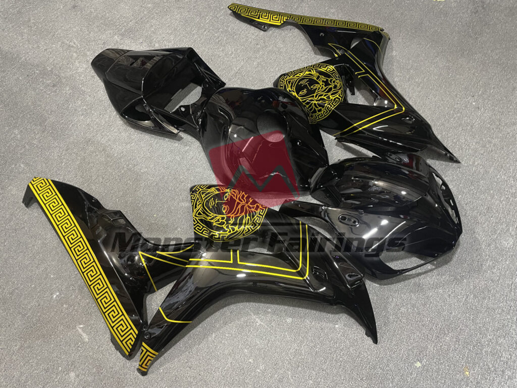 Honda CBR1000RR custom ABS fairings 2006 - 2007 in Gloss Black Greek Guy - durable replacement kit, Monster Fairings