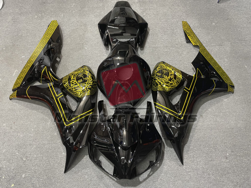 Honda CBR1000RR 2006 - 2007 Gloss Black Greek Guy ABS fairings - custom motorcycle bodywork kit by Monster Fairings