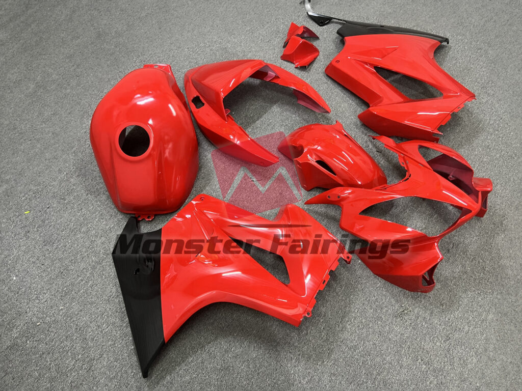 Honda VFR800 custom ABS fairings 2002 - 2012 in Gloss Red and Black - durable replacement kit, Monster Fairings