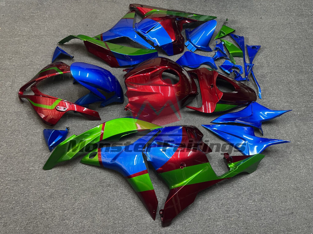 2009 - 2012 Honda CBR600RR Gloss RGB Color fairing set - ABS injection, custom painted by Monster Fairings