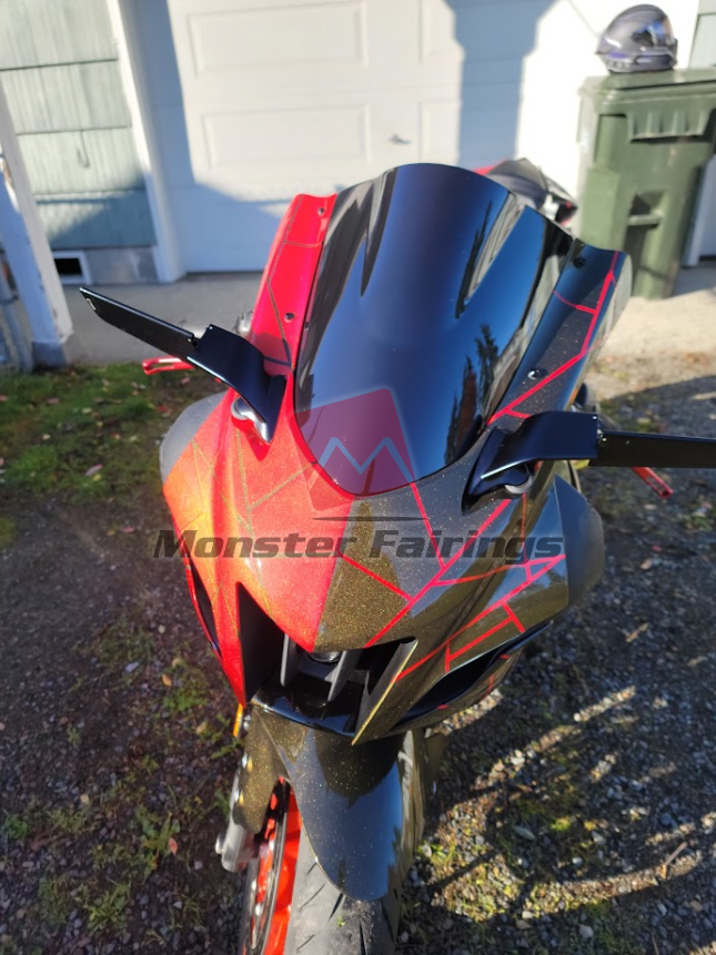 Red and Black Split Pattern ABS fairings for Yamaha R7 2021 - 2025 - premium OEM fit kit by Monster Fairings