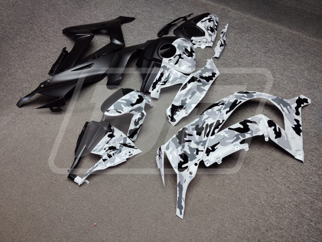 Matte Black & Gloss Camo Split ABS fairings for Kawasaki ZX10R 2011 - 2015 - premium OEM fit kit by Monster Fairings