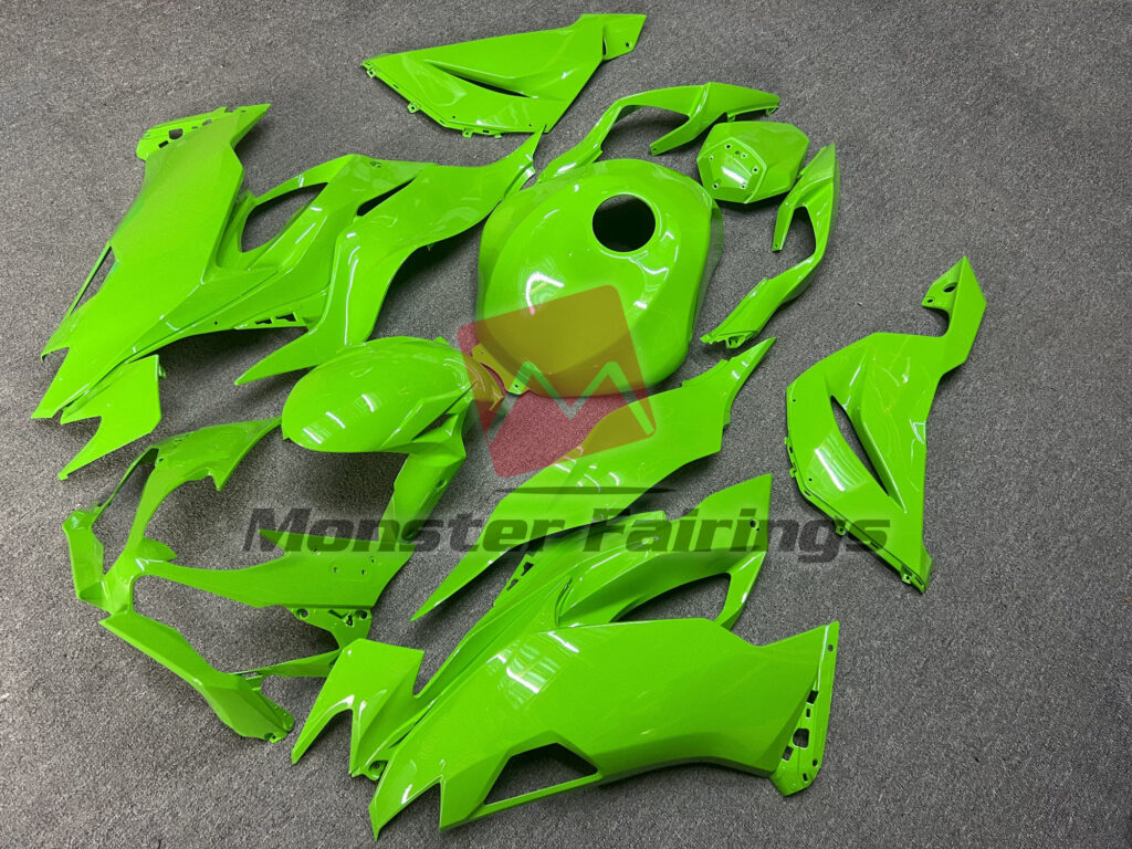 Kawasaki ZX6R custom ABS fairings 2019 - 2023 in Bright Lime Green - durable replacement kit, Monster Fairings