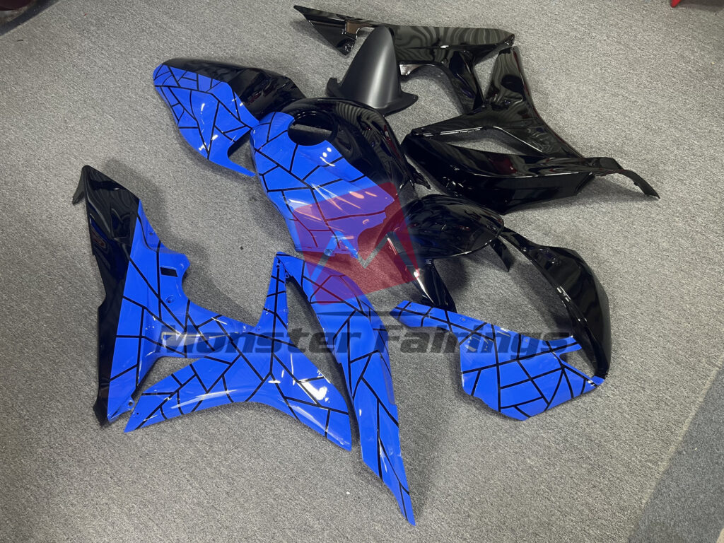 Gloss Blue & Black Pattern Split ABS fairings for Honda CBR600RR 2007 - 2008 - premium OEM fit kit by Monster Fairings