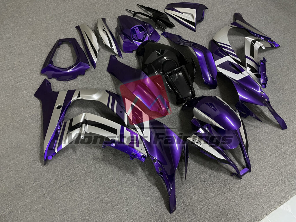 Gloss Deep Purple & Gray with Black ABS fairings for Kawasaki ZX10R 2011 - 2015 - premium OEM fit kit by Monster Fairings
