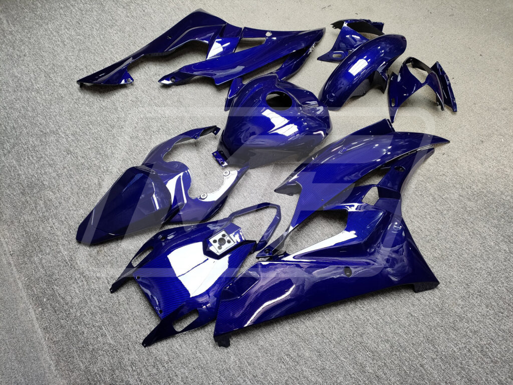 Yamaha R6 custom ABS fairings 2006 - 2007 in Gloss Blue Carbon Fiber Style - durable replacement kit, Monster Fairings