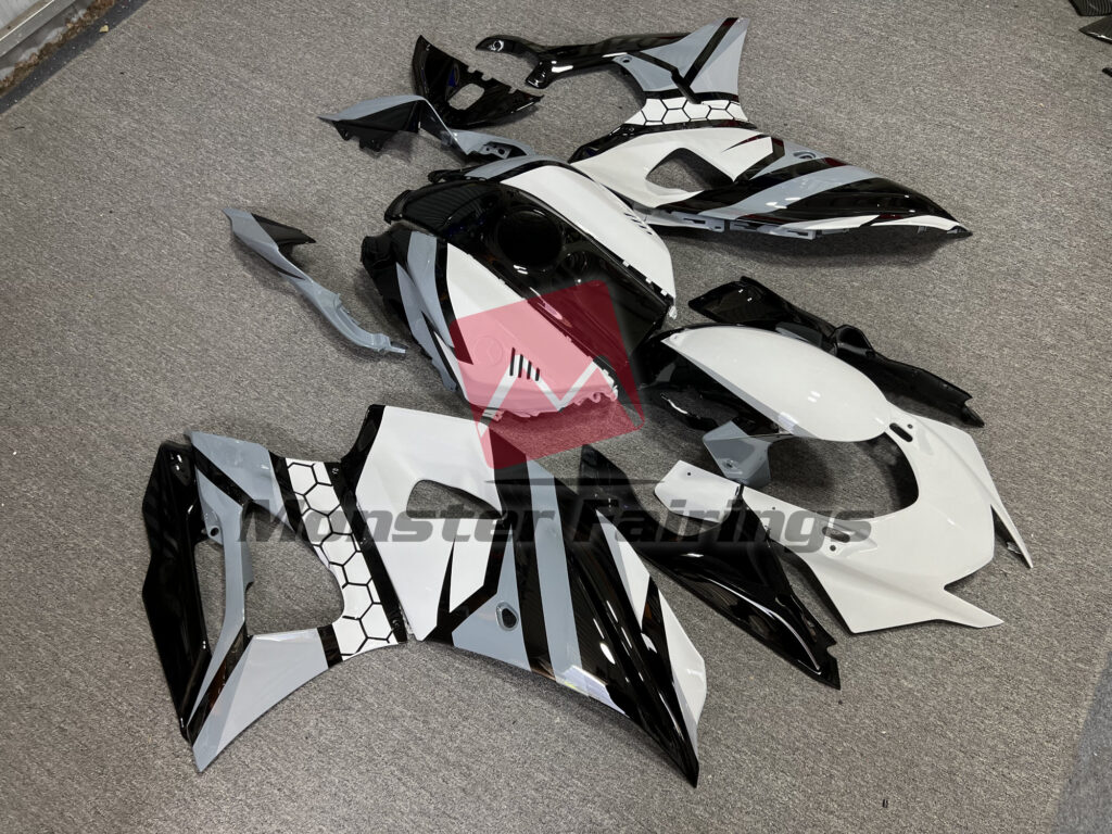 Gloss White Gray Black ABS fairings for Yamaha R7 2021 - 2025 - premium OEM fit kit by Monster Fairings