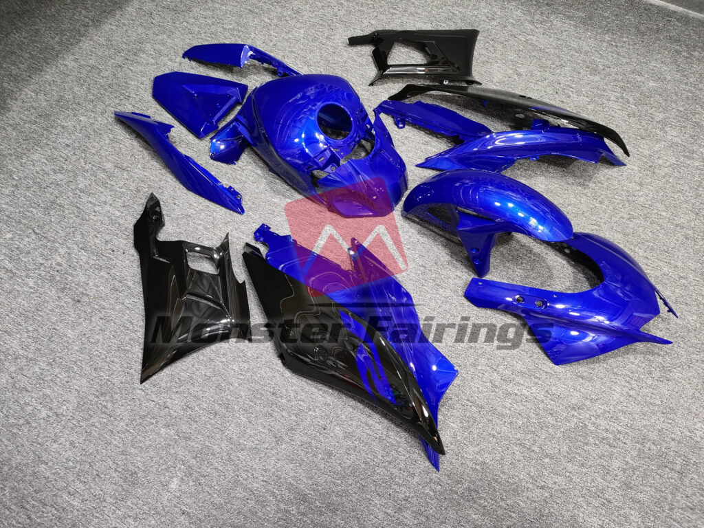 Yamaha R3 custom ABS fairings 2019 - 2021 in Gloss Blue Black - durable replacement kit, Monster Fairings