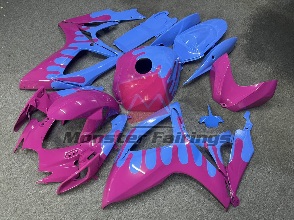 Spilled Gloss Purple and Blue ABS fairings for Suzuki GSXR 600 - 750 2006 - 2007 - premium OEM fit kit by Monster Fairings