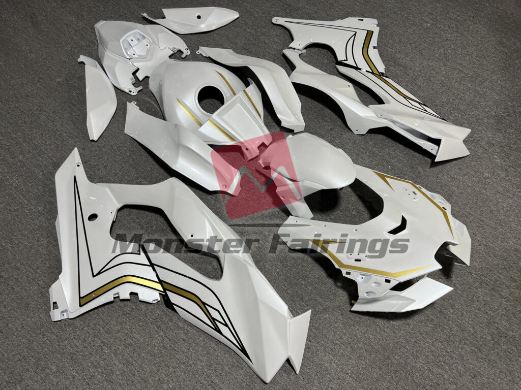 Pearl White Gold ABS fairings for Kawasaki ZX10R 2021 - 2025 - premium OEM fit kit by Monster Fairings