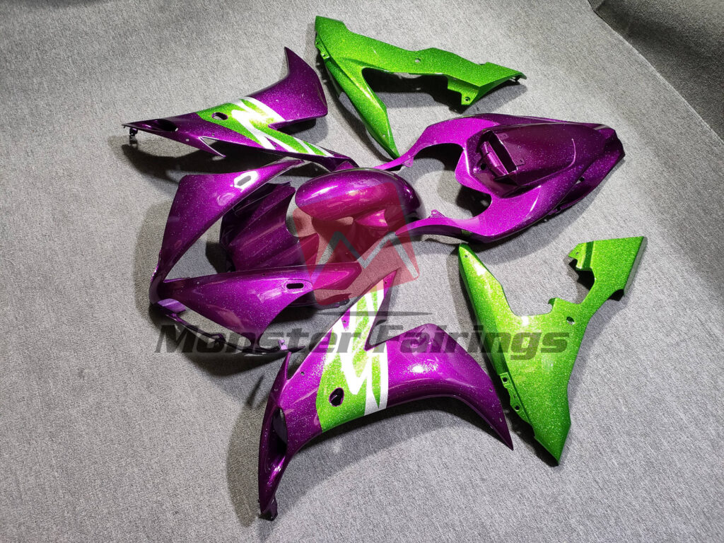 Glitter Pink and Green ABS fairings for Yamaha R1 2004 - 2006 - premium OEM fit kit by Monster Fairings