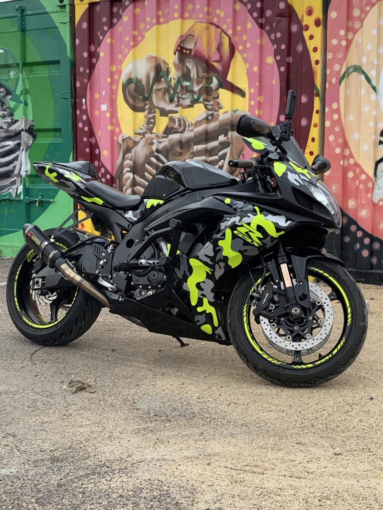 Gloss High Vis Camo ABS fairings for Suzuki GSXR 600 - 750 2006 - 2007 - premium OEM fit kit by Monster Fairings