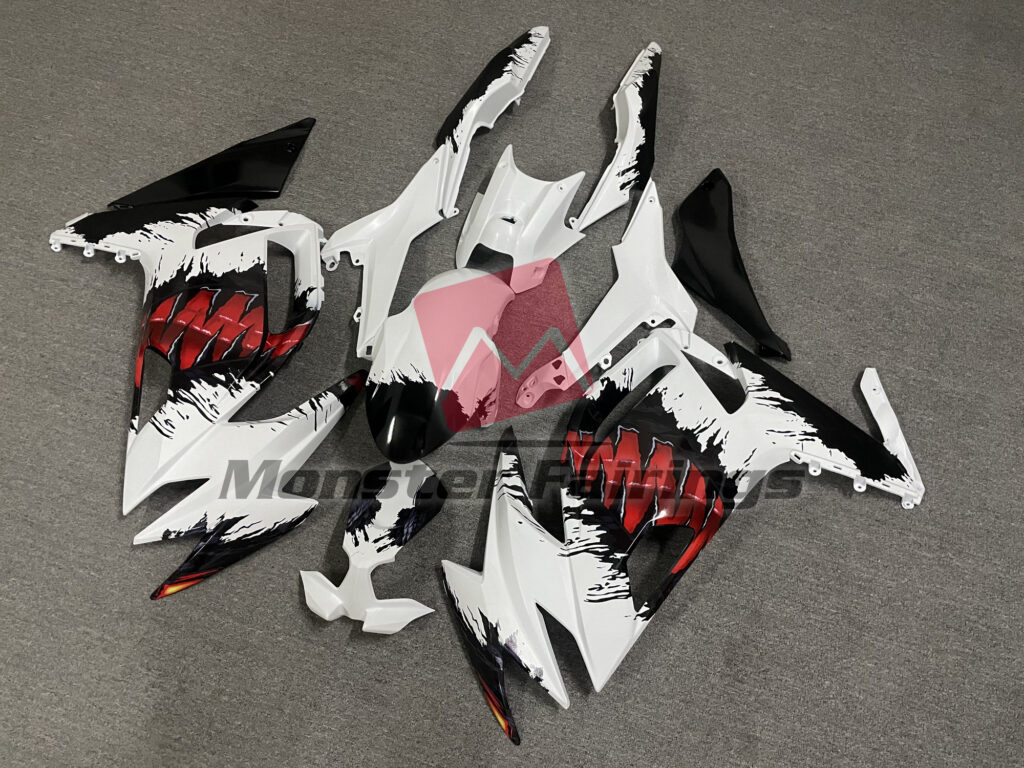 Gloss White Custom ABS fairings for Kawasaki Ninja 650R 2020 - 2025 - premium OEM fit kit by Monster Fairings