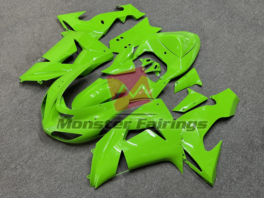 Kawasaki ZX10R custom ABS fairings 2006 - 2007 in Gloss Lime Green - durable replacement kit, Monster Fairings