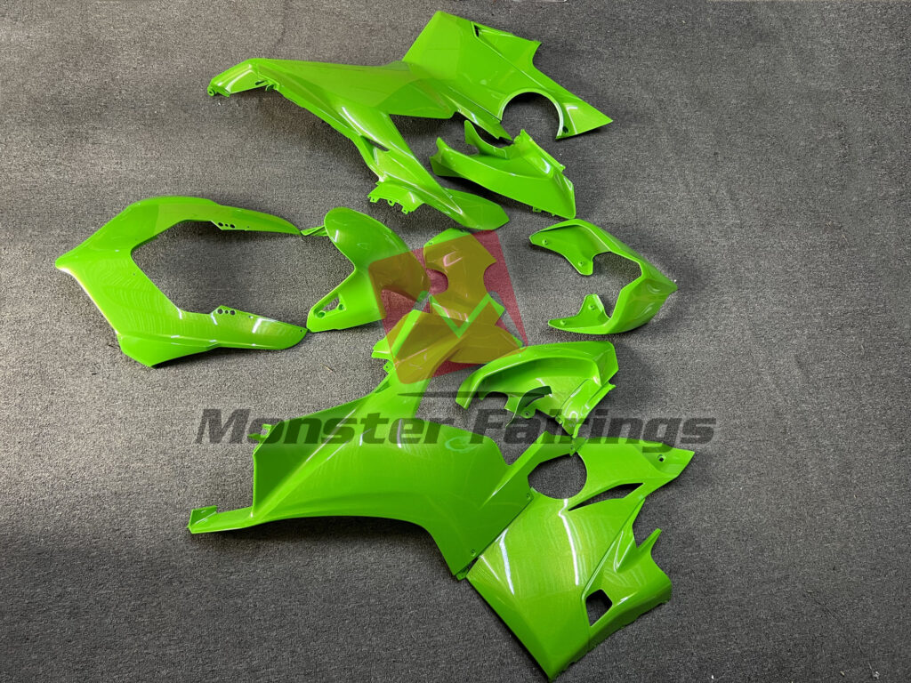 Ducati Panigale V4 custom ABS fairings 2018 - 2019 in Gloss Pearl Lime Green - durable replacement kit, Monster Fairings