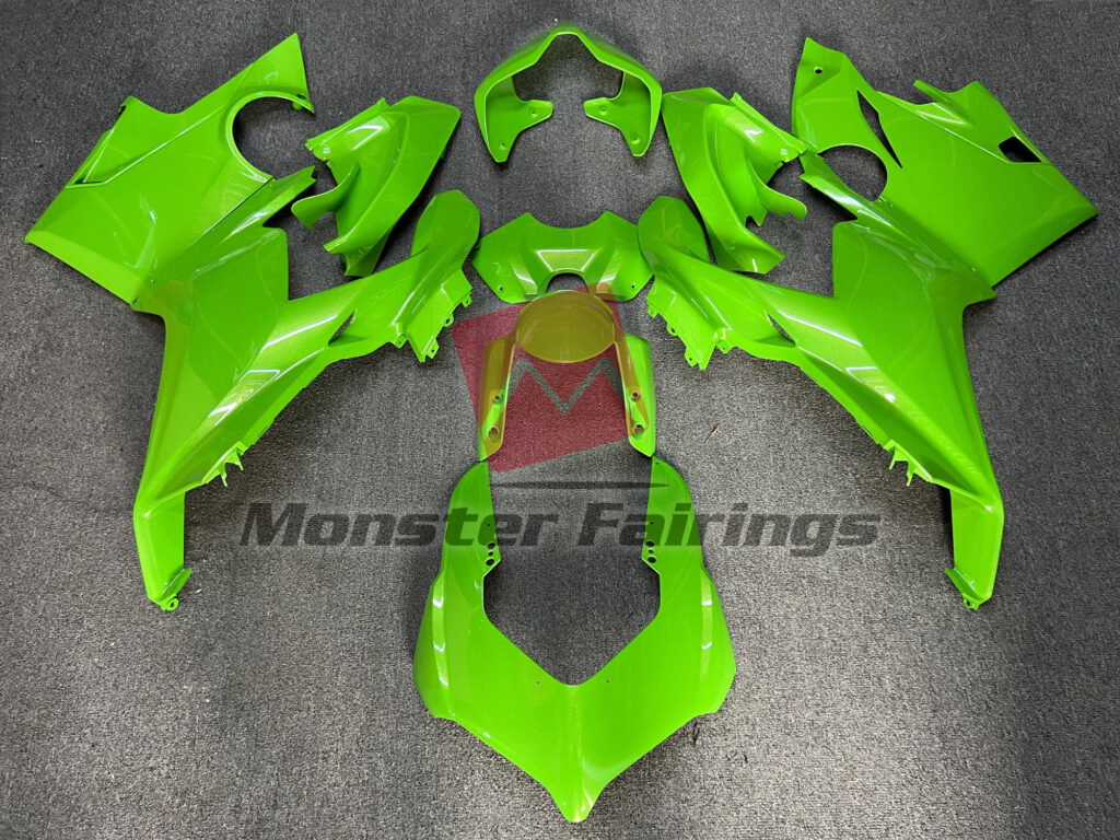 Ducati Panigale V4 2018 - 2019 Gloss Pearl Lime Green ABS fairings - custom motorcycle bodywork kit by Monster Fairings
