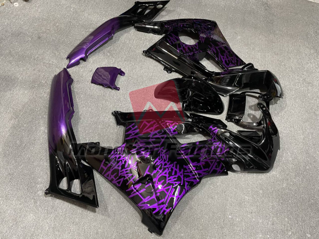 1991 - 1994 Honda CBR600 F2 Gloss Black & and Purple fairing set - ABS injection, custom painted by Monster Fairings