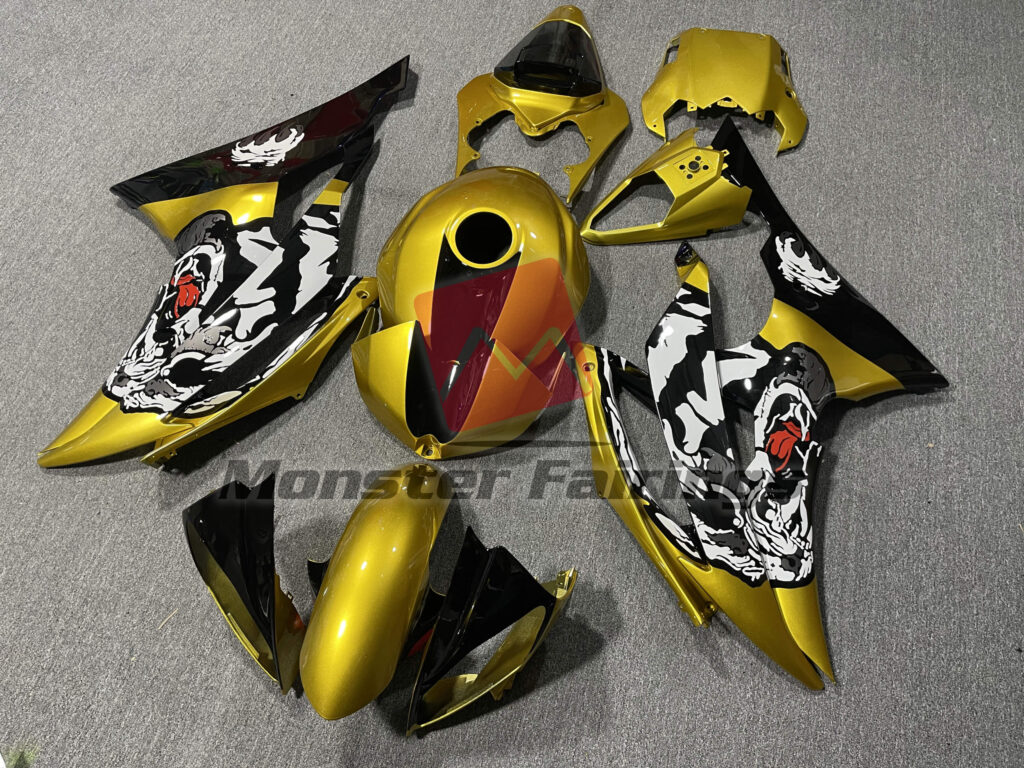 Gold and Black ABS fairings for Yamaha R6 2008 - 2016 - premium OEM fit kit by Monster Fairings