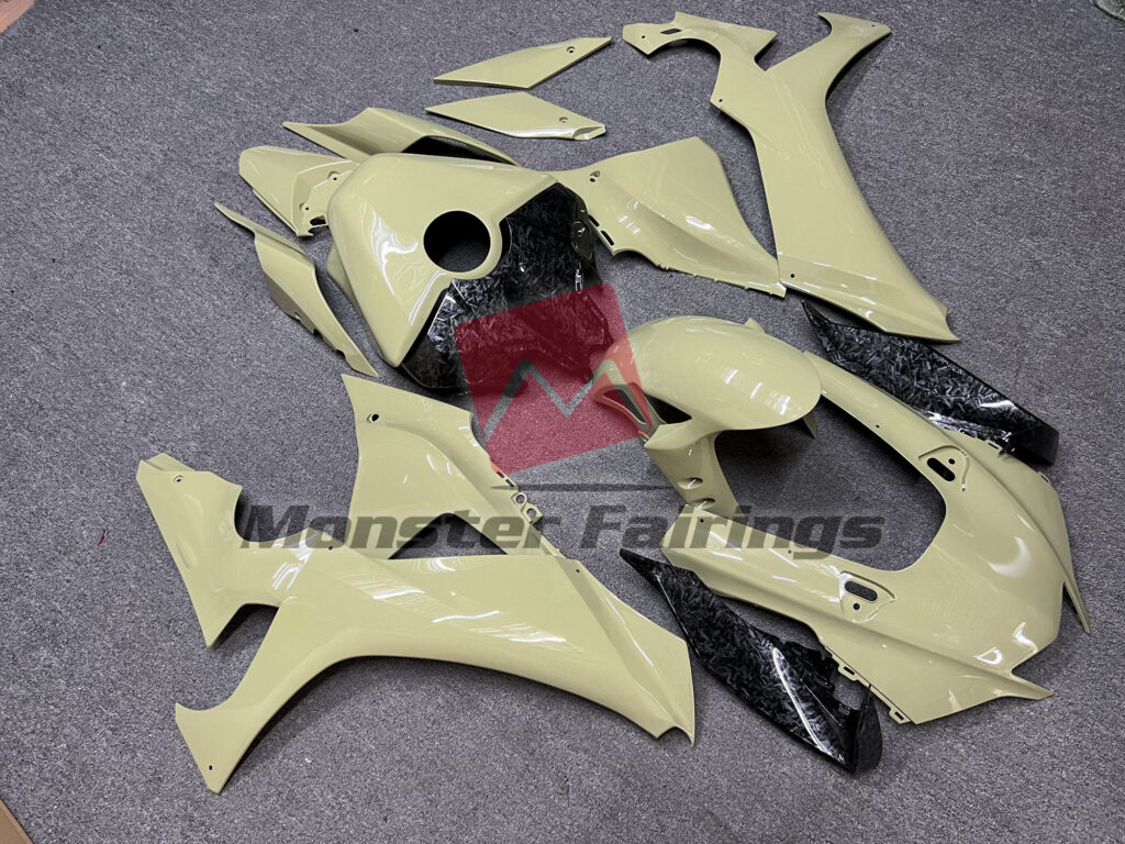 Desert Tan Forged Carbon Style ABS fairings for Yamaha R1 2020 - 2025 - premium OEM fit kit by Monster Fairings