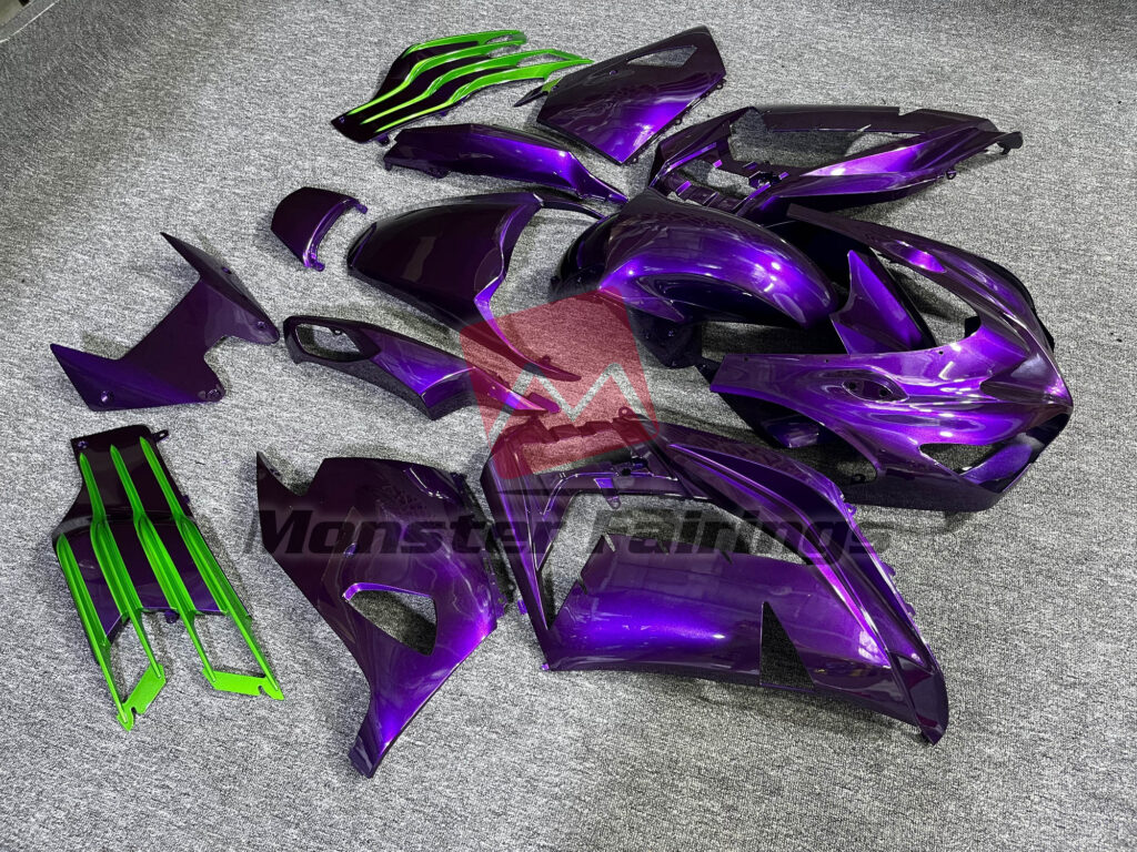 Gloss Purple & and Green ABS fairings for Kawasaki ZX14R 2012 - 2024 - premium OEM fit kit by Monster Fairings