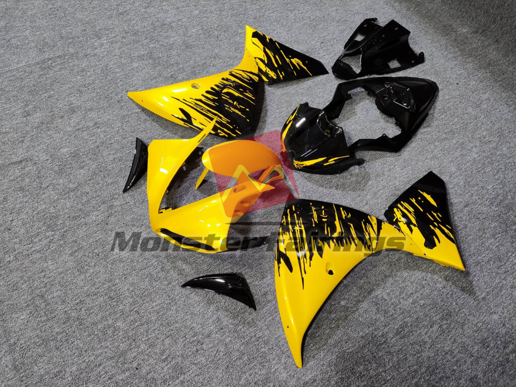 Black and Yellow ABS fairings for Yamaha R1 2009 - 2011 - premium OEM fit kit by Monster Fairings