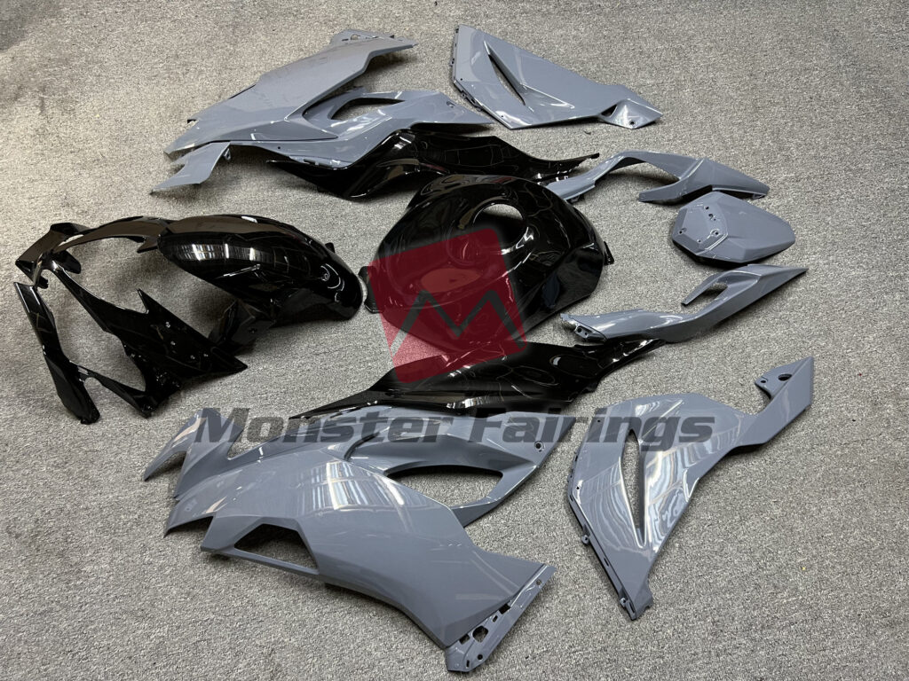 Kawasaki ZX6R custom ABS fairings 2019 - 2023 in Nardo Gray and Black - durable replacement kit, Monster Fairings