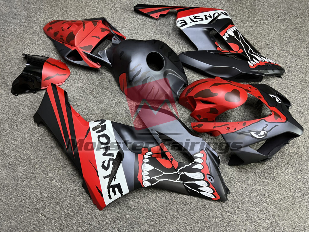 2004 - 2005 Honda CBR1000RR Matte Monster Red fairing set - ABS injection, custom painted by Monster Fairings