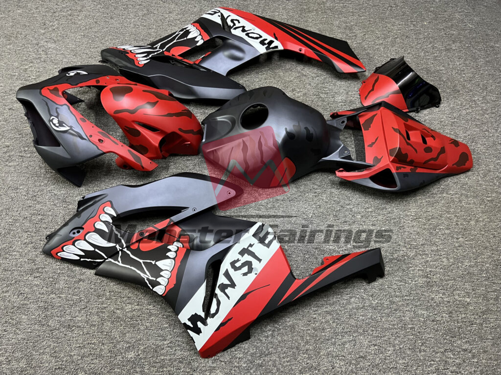 Honda CBR1000RR custom ABS fairings 2004 - 2005 in Matte Monster Red - durable replacement kit, Monster Fairings