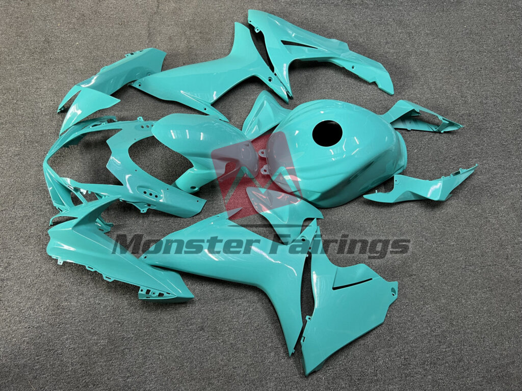 Suzuki GSXR 600 - 750 custom ABS fairings 2011 - 2025 in Gloss Pearl Turquoise - durable replacement kit, Monster Fairings