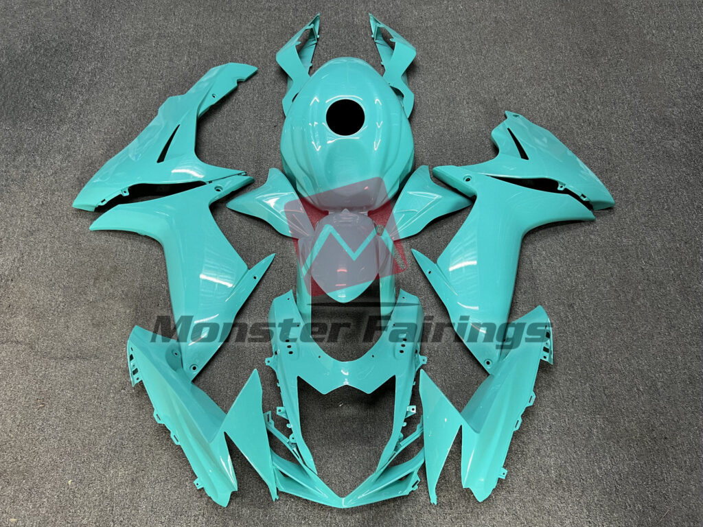 Suzuki GSXR 600 - 750 2011 - 2025 Gloss Pearl Turquoise ABS fairings - custom motorcycle bodywork kit by Monster Fairings