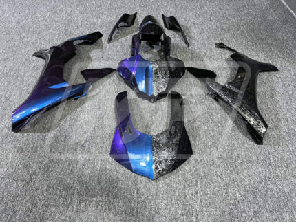 Yamaha R1 2015-2019 Forged Carbon Fiber Style & Iridescent Blue ABS Fairings | Monster Fairings